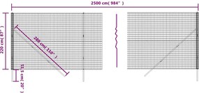 vidaXL Συρματόπλεγμα Περίφραξης Πράσινο 2,2x25 μ. Γαλβανισμένο Ατσάλι