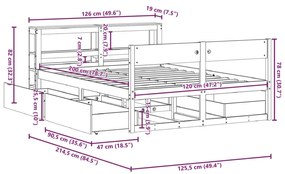 ΣΚΕΛΕΤΟΣ ΚΡΕΒ. ΧΩΡΙΣ ΣΤΡΩΜΑ ΚΑΦΕ ΚΕΡΙΟΥ 120X190 ΕΚ ΜΑΣΙΦ ΠΕΥΚΟ 3306401