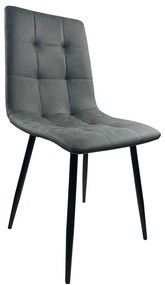 Καρέκλα Τραπεζαρίας ArteLibre YUCATAN Ανθρακί PU/Μέταλλο 44x55x86cm