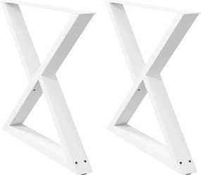 vidaXL Πόδια Τραπεζαρίας 2 τεμ. Λευκά 90x(72-73,3) εκ. Ατσάλι