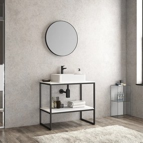 Furnibath S5 81 White - Βάση Επιτραπέζιου Επιπλου με Ραφι 81x46
