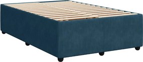 vidaXL Κρεβάτι Boxspring με Στρώμα Μπλε 120x190 εκ. Βελούδινο