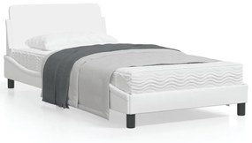 Πλαίσιο Κρεβατιού με Κεφαλάρι Λευκό 100x200 εκ.Συνθετικό Δέρμα