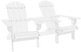 Καρέκλες Κήπου Adirondack με Τραπέζι Λευκές Μασίφ Ξύλο Ελάτης