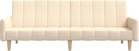 vidaXL Καναπές Κρεβάτι Διθέσιος Κρεμ Υφασμάτινος