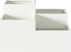 vidaXL Γλάστρα Κήπου Λευκό 100 x 100 x 48 εκ. Ατσάλι