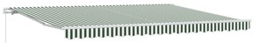 vidaXL Ανασυρόμενη Τέντα Manual  Πράσινη και Άσπρη 450x300 εκ.