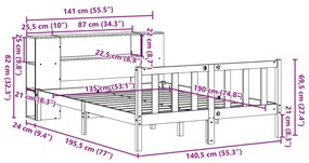 ΚΡΕΒΑΤΙ ΒΙΒΛΙΟΘΗΚΗ ΧΩΡΙΣ ΣΤΡΩΜΑ ΛΕΥΚΟ 135X190 ΕΚ ΜΑΣΙΦ ΠΕΥΚΟ 3321652