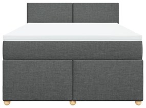 Κρεβάτι Boxspring με Στρώμα Σκούρο Γκρι 160x200 εκ Υφασμάτινο - Γκρι