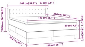 ΚΡΕΒΑΤΙ BOXSPRING ΜΕ ΣΤΡΩΜΑ ΣΚΟΥΡΟ ΚΑΦΕ 140X200 ΕΚ ΥΦΑΣΜΑΤΙΝΟ 3126568