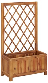 Ζαρντινιέρα Υπερυψωμένη με Καφασωτό από Μασίφ Ξύλο Ακακίας