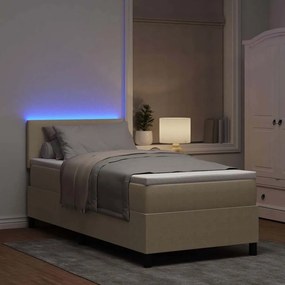 vidaXL LED Κρεβάτι με βάθρο Ανοιχτό Γκρι και Λευκό 80 x 200 cm