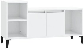 vidaXL Έπιπλο Τηλεόρασης Γυαλ. Λευκό 100x35x55 εκ. Επεξεργασμένο Ξύλο
