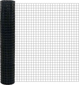vidaXL Φράχτης Εuro Γκρι 1,5 x 10 m Σίδηρος με επικάλυψη PVC