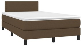 ΚΡΕΒΑΤΙ BOXSPRING ΜΕ ΣΤΡΩΜΑ &amp; LED ΣΚ.ΚΑΦΕ 120X200 ΕΚ ΥΦΑΣΜΑΤΙΝΟ 3133064