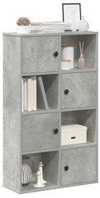 Βιβλιοθήκη Γκρι Σκυροδέματος 60x24x101,5 εκ. Επεξεργ. Ξύλο