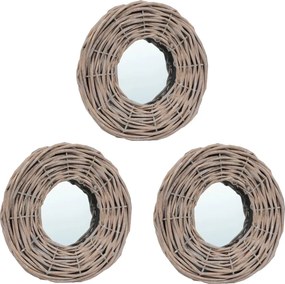vidaXL Καθρέφτες 3 τεμ. 15 εκ. από Wicker