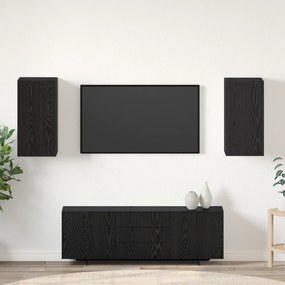 vidaXL Μονάδα Τηλεόρασης με ράφι Άλλο 2 pcs Μαύρη δρυς Επεξεργασμένο ξύλο