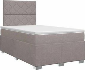 vidaXL Κρεβάτι box spring με στρώμα Taupe 120 x 200 cm Ύφασμα