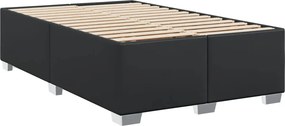 vidaXL Κρεβάτι Boxspring με Στρώμα Μαύρο 120x190εκ.από Συνθετικό Δέρμα