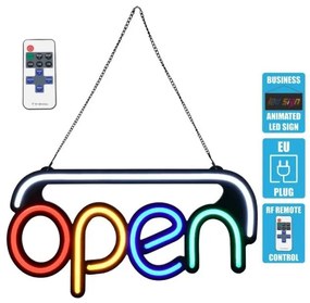 Διακοσμητικό Φωτιστικό Neon Led Πινακίδα Open 85859 Globostar-85859-Πολύχρωμο 85859