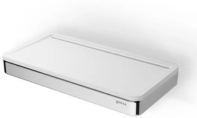Geesa Frame 8804-300 Chrome-White Matt Εταζέρα με Σχισμή Αποστράγγισης 21x10,8x2,5 cm