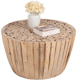 ΤΡΑΠΕΖΙ ΣΑΛΟΝΙΟΥ HM9804 ΞΥΛΟ ΤΕΑΚ ΣΕ ΦΥΣΙΚΟ Φ80x46Yεκ.