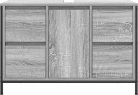 vidaXL ντουλάπι νιπτήρα με συρτάρια γκρι Sonoma 90x34,5x60 εκ.