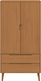 vidaXL Ντουλάπι MOLDE Καραμέλα 90 x 55 x 175 εκ Μασίφ Ξύλο Πεύκου