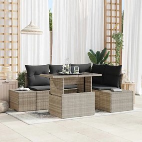vidaXL Σετ Καναπέ Κήπου 5 pcs Ανοιχτό γκρι 100 x 55 x 73 εκ