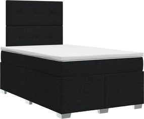 vidaXL Κρεβάτι box spring με στρώμα Μαύρο 120 x 190 cm Ύφασμα