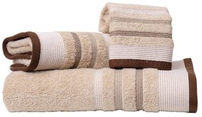 Πετσέτες Χαβάη Σετ 3τμχ Beige Viopros Towels Set 70x140cm 100% Βαμβάκι