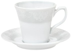 Φλυτζάνι Καφέ Με Πιατάκι Deco Classico 24.480.17 110ml White-Beige Cryspo Trio Porcelain
