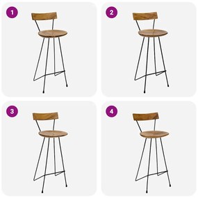 vidaXL Σκαμπό Μπαρ 2 τεμ. από Μασίφ Ξύλο Teak