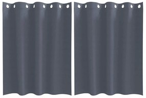 vidaXL Κουρτίνες με κουρτίνες 2 pcs Ανθρακί Πολυεστέρας