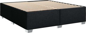 vidaXL Κρεβάτι Box Spring με Στρώμα και LED Μαύρο 180 x 200 cm Ύφασμα