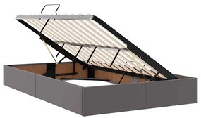 vidaXL Κρεβάτι Αποθήκης με στρώμα Γκρι 120 x 190 cm Τεχνητό δέρμα