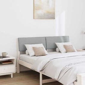 vidaXL Ταπετσαρισμένο κεφαλάρι Ανοιχτό γκρι 140 cm
