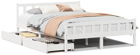 vidaXL Σκελετός Κρεβ. Χωρίς Στρώμα Λευκό 160x200 εκ Μασίφ Πεύκο