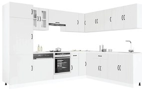 vidaXL Σετ ντουλαπιών κουζίνας 14 τεμαχίων Lucca Λευκό μηχανικό ξύλο