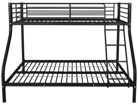 vidaXL Πλαίσιο Κουκέτας Παιδικής Μαύρο 140x200/90x200 εκ. Μεταλλικό