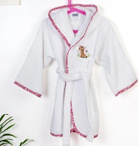Βρεφικό Μπουρνούζι Dimcol Giraffe 172 White-Pink Λευκό No02