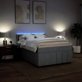 vidaXL Κρεβάτι Boxspring με Στρώμα Αν. Πράσινο 160x200εκ Υφασμάτινο