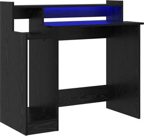 vidaXL Γραφείο με ράφι Μαύρη Οξυά 97 x 45 x 90 εκ. Επεξεργασμένο ξύλο