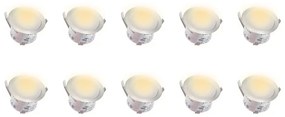 vidaXL Σποτ Δαπέδου Χωνευτά LED 10 τεμ. Θερμό Λευκό