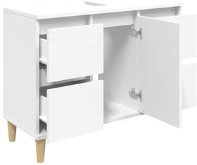 Ντουλάπι Νιπτήρα Λευκό 80 x 33 x 60 εκ. από Επεξεργασμένο Ξύλο - Λευκό