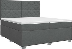 vidaXL Κρεβάτι box spring με στρώμα Σκούρο Γκρι 200 x 200 cm Ύφασμα