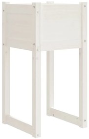vidaXL Ζαρντινιέρα Λευκή 40 x 40 x 81 εκ. από Μασίφ Ξύλο Πεύκου