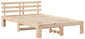 vidaXL Σκελετός Κρεβατιού Κρεμ 140 x 190 cm Μασίφ ξύλο πεύκου