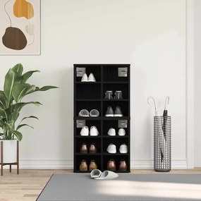 vidaXL Ντουλάπα Παπουτσιών με ράφι 2 pcs Μαύρη δρυς 52 x 30 x 50.5 εκ.